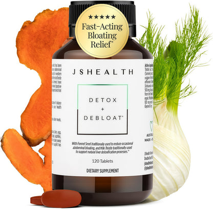 JSHealth Detox + Debloat. Bloating Relief for Women, 120 Tablets