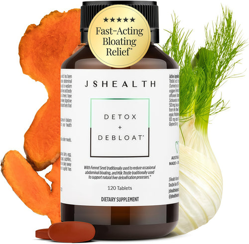JSHealth Detox + Debloat. Bloating Relief for Women, 120 Tablets